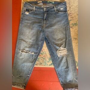 Anthropologie Blue Distressed Boyfriend Jeans